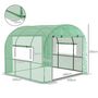 Voir la diapositive 3 : OUTSUNNY Serre tunnel 6 m² 2 portes zippées 2 fenêtres maillées acier PE haute densité 135 g/m² vert