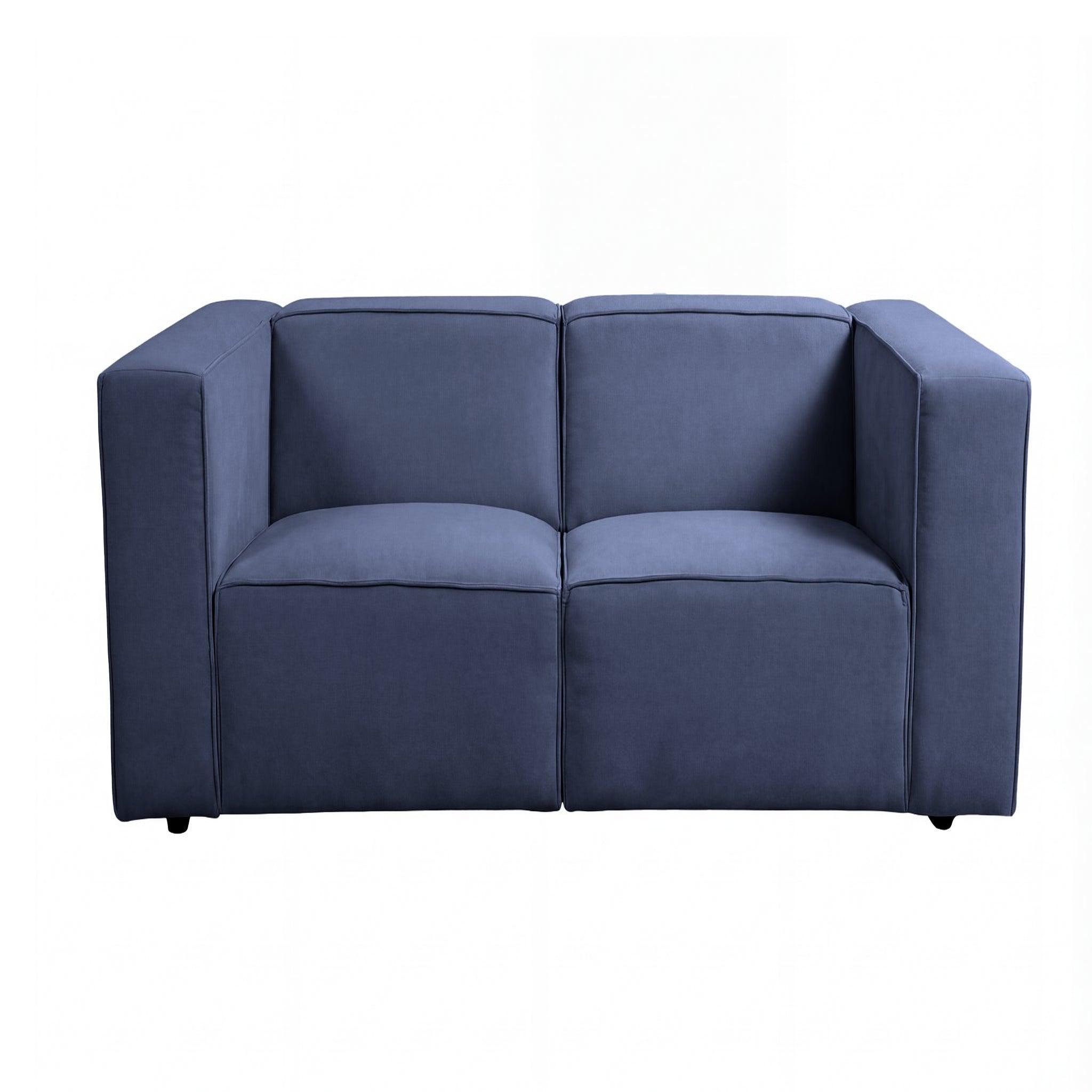 CASANOVA PARIS Mini basil - canapé droit tissu lisse 2 places. Coloris disponibles : Marron, Gris, Vert, Beige, Bleu, Orange