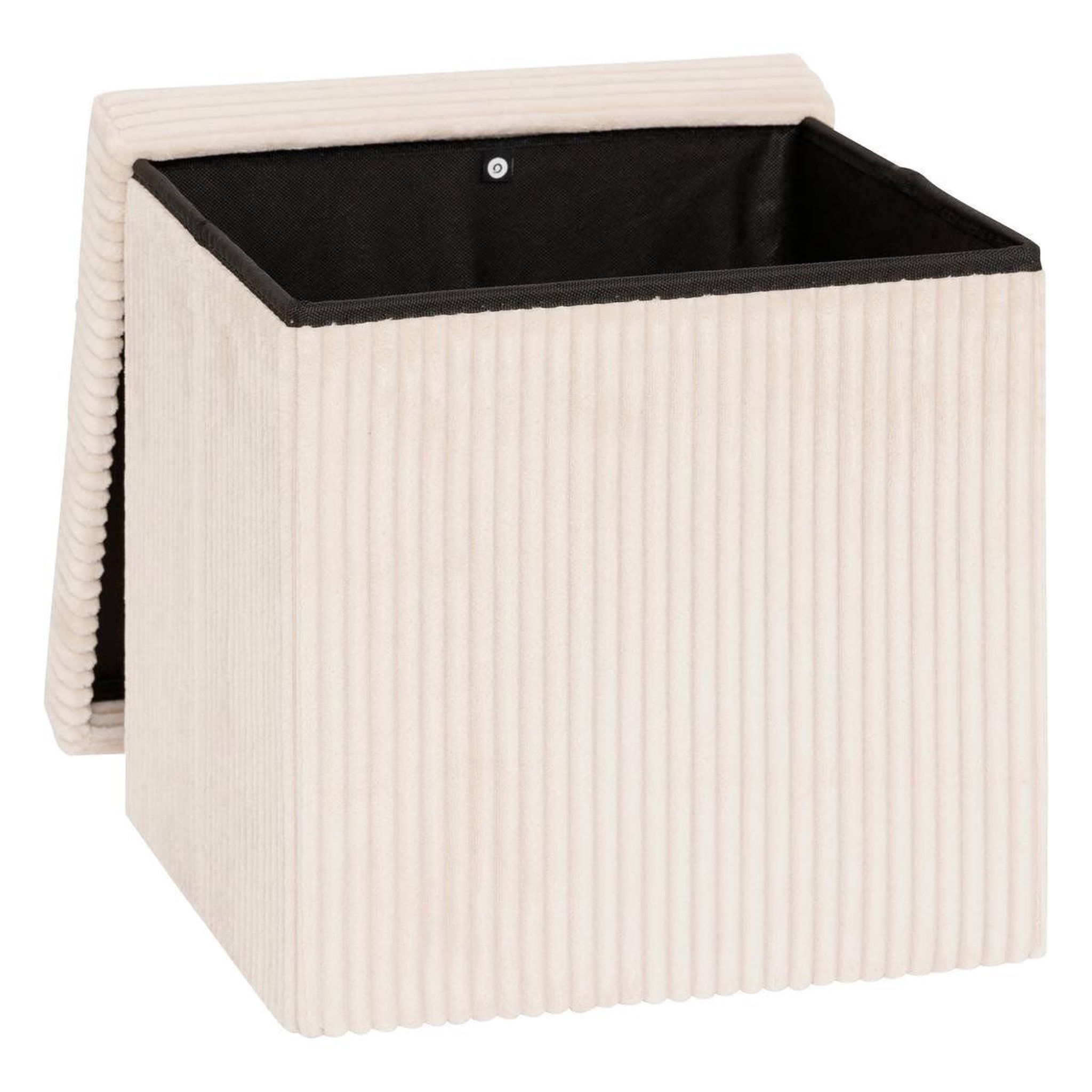Voir la diapositive 2 : ATMOSPHERA Pouf pliant coffre  arum  38cm ivoire