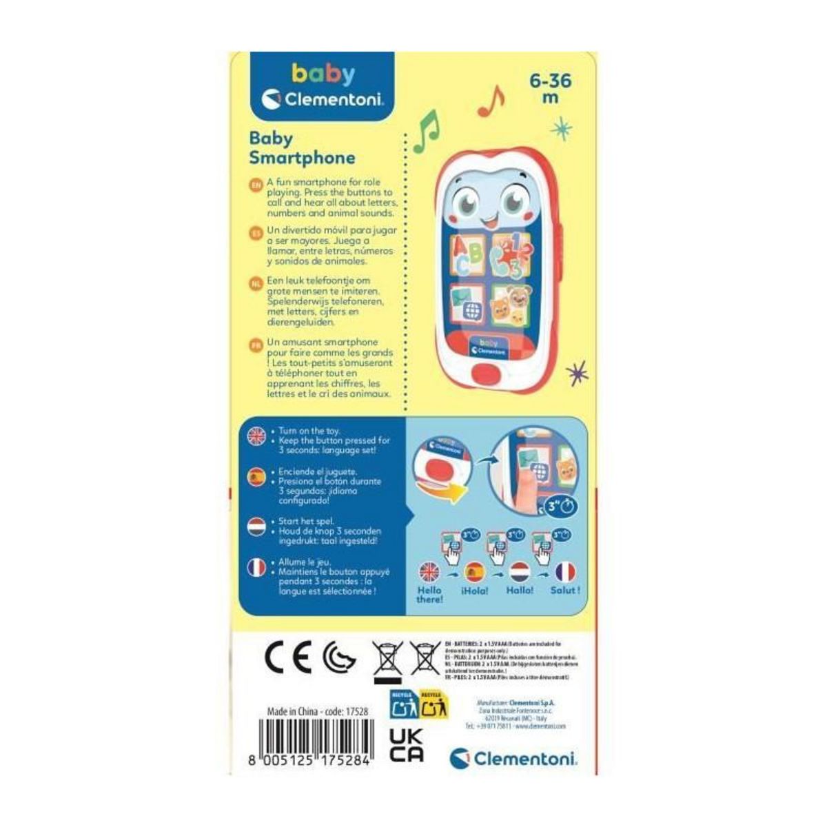 CLEMENTONI Le smartphone de Bébé parlant CLEMENTONI