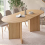 Voir la diapositive 2 : ID MARKET Table à manger extensible ovale MARTHE 6 -10 personnes bois façon hêtre 160-200 cm
