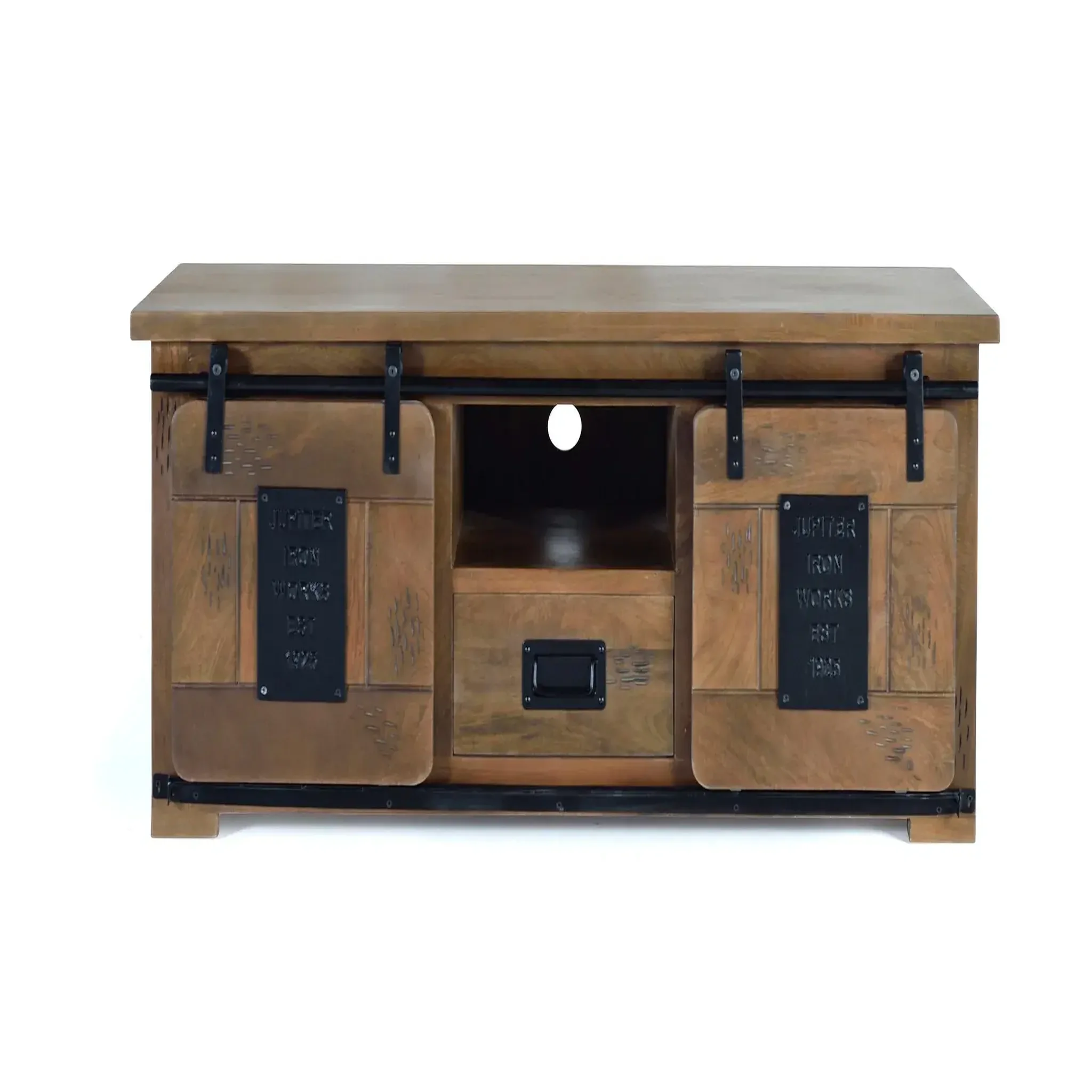 GINER Y COLOMER SL Meuble tv en bois de manguier 130 cm style industriel