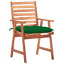 Voir la diapositive 2 : VIDAXL Chaises a manger d'exterieur lot de 2 et coussins Acacia massif