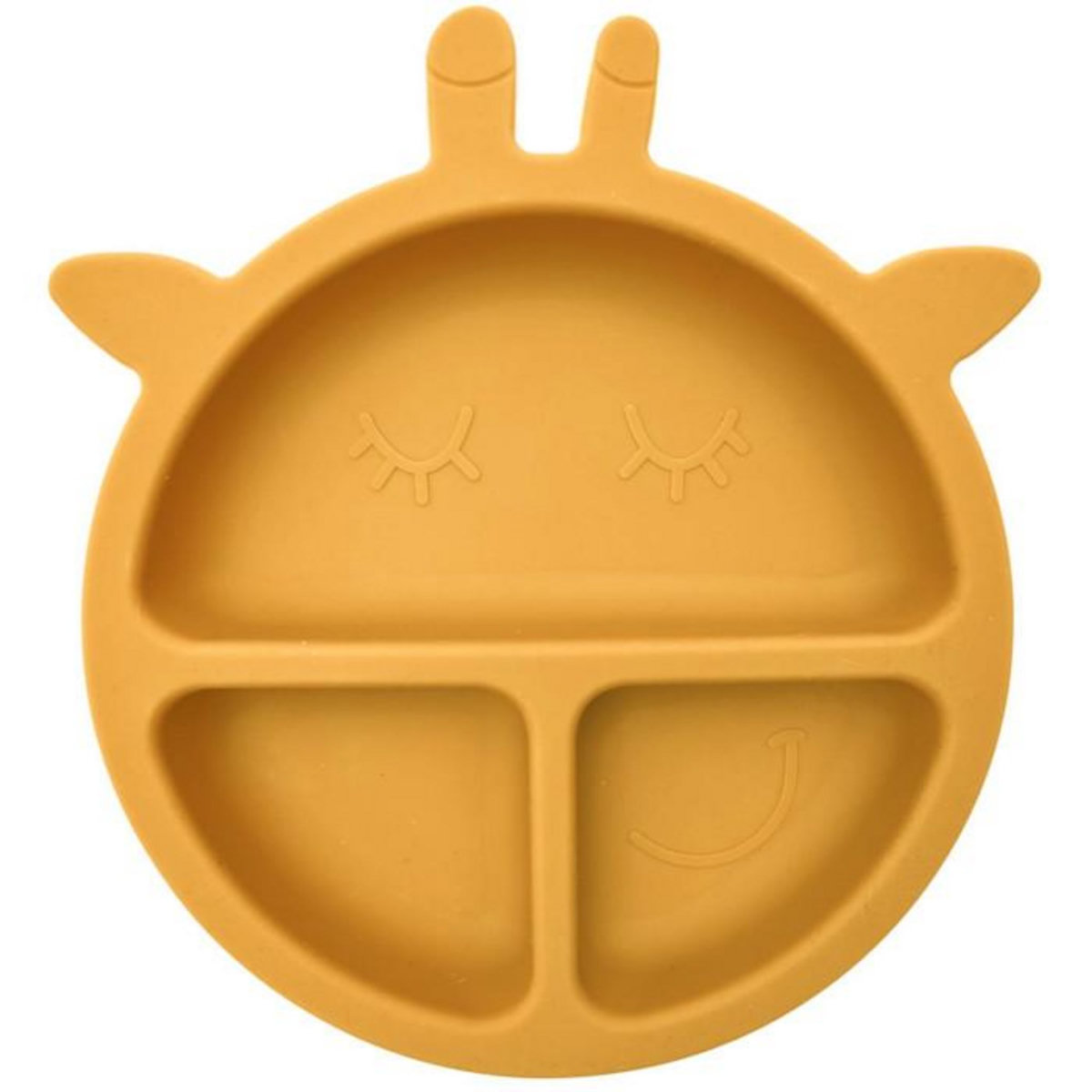 Paris Prix Assiette Bébé en Silicone  Girafe  23cm Jaune