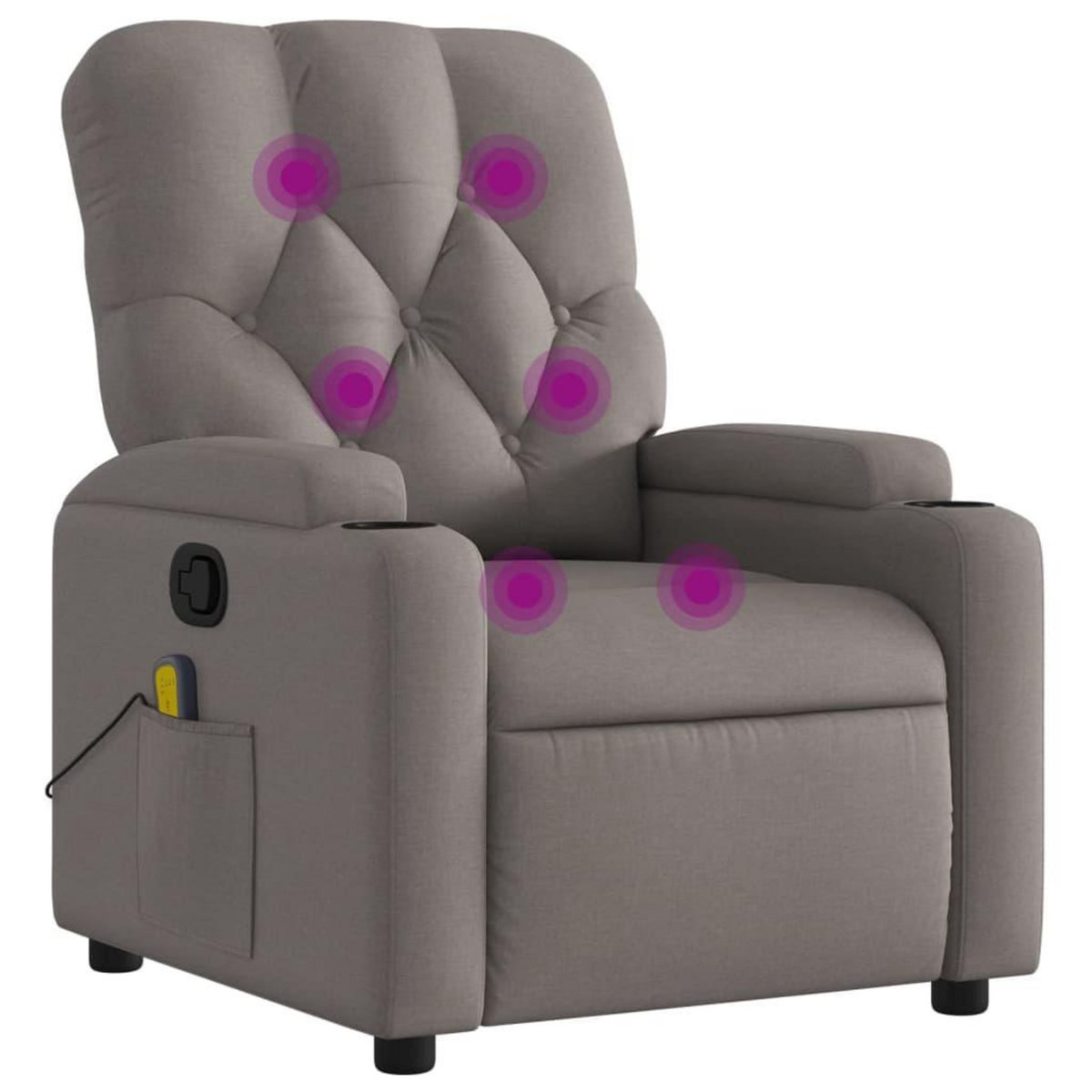 VIDAXL Fauteuil de massage inclinable Taupe Tissu