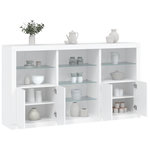 VIDAXL Buffet avec lumieres LED blanc 181,5x37x100 cm