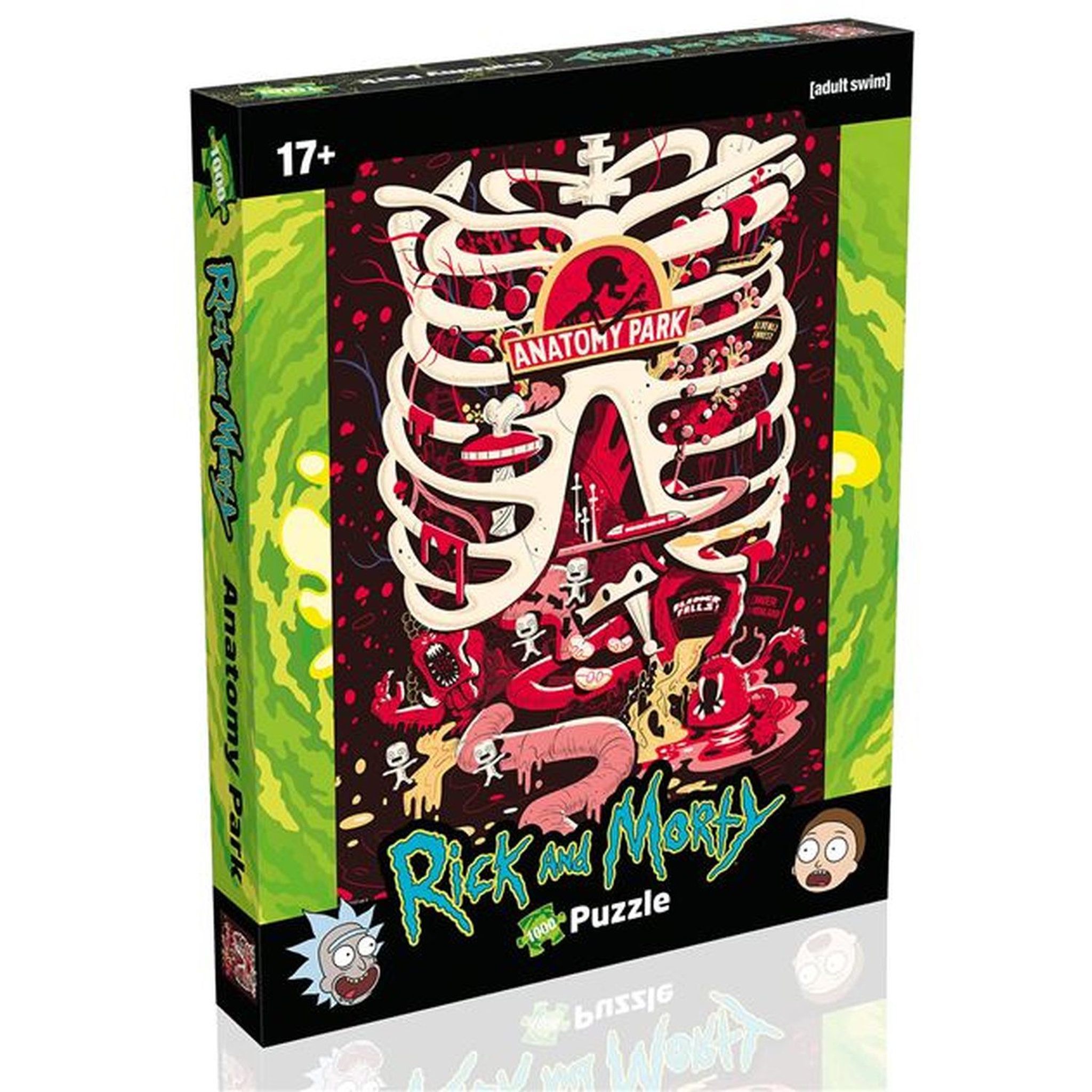 Voir la diapositive 1 :  WINNING MOVES Puzzle 1000 pièces Rick et Morty Anatomy Park
