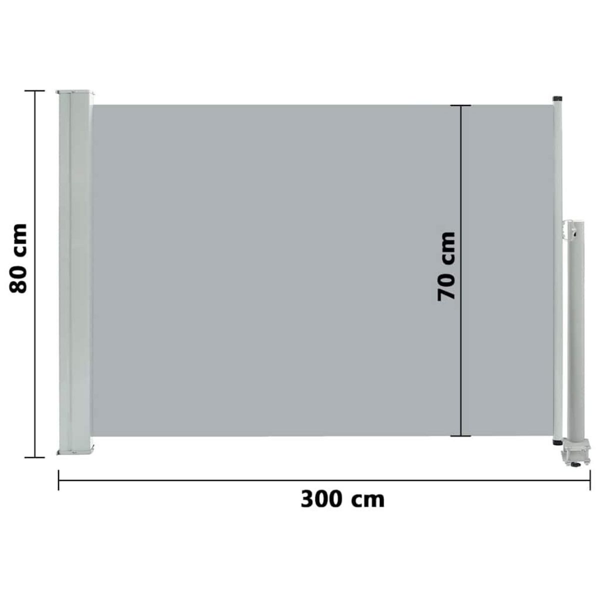 VIDAXL Auvent lateral retractable de patio 80x300 cm Gris