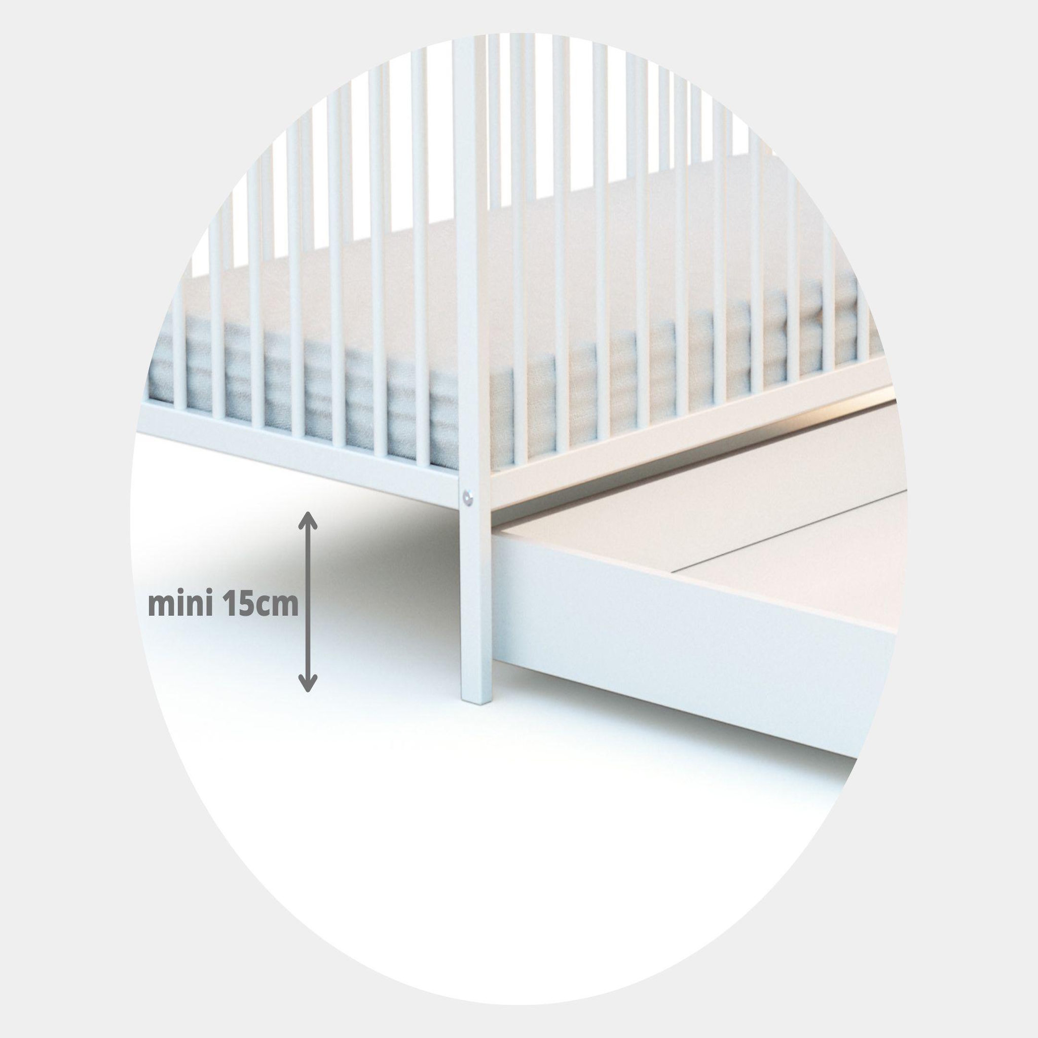 Voir la diapositive 5 : WEBABY Tiroir de lit bébé en bois rolo 60 x 120