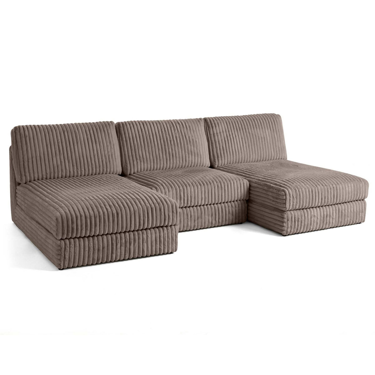 LISA DESIGN Jasper - canapé panoramique modulable - en fausse fourrure côtelée