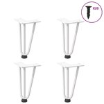 VIDAXL Pieds de table en forme d'epingle a cheveux 4 pcs blanc 20 cm