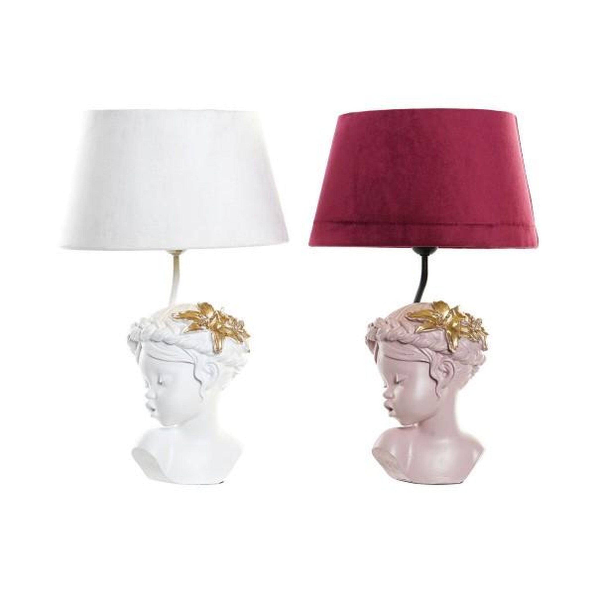 Voir la diapositive 2 : MARKET24 Lampe de bureau DKD Home Decor Rouge Résine Rose clair 220 V 50 W 30 x 30 x 49 cm (2 Unités)