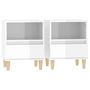 Voir la diapositive 2 : VIDAXL Tables de chevet 2 pcs Blanc brillant 40x35x50 cm
