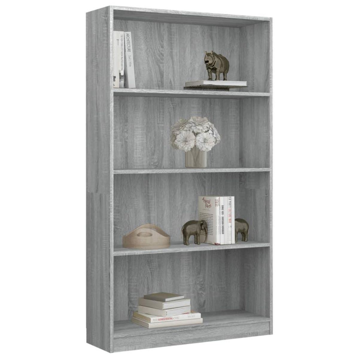 VIDAXL Bibliotheque 4 niveaux Sonoma gris 80x24x142 cm