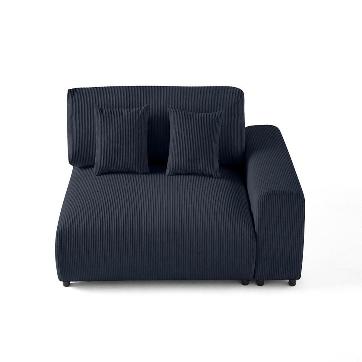 LISA DESIGN Garance - module d'assise 2 places avec accoudoir droit - en velours côtelé