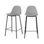 Voir la diapositive 1 : Rendez vous déco Lot de 2 chaises pour îlot central en tissu gris clair 65,5 cm-Henrik