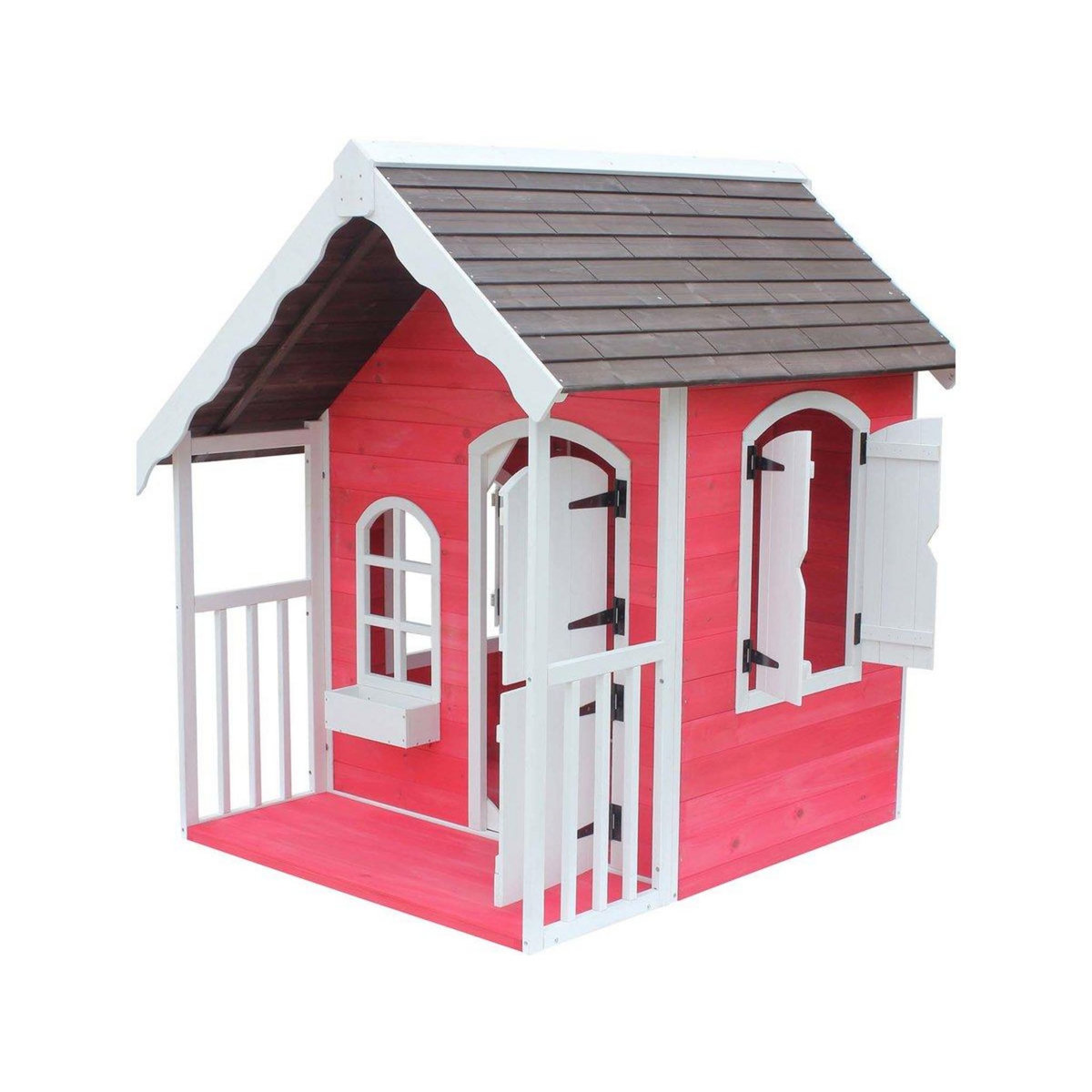 Habitat et Jardin Maisonnette  Ben  - 122.5 x 130 x 140 cm - Rouge/Blanc