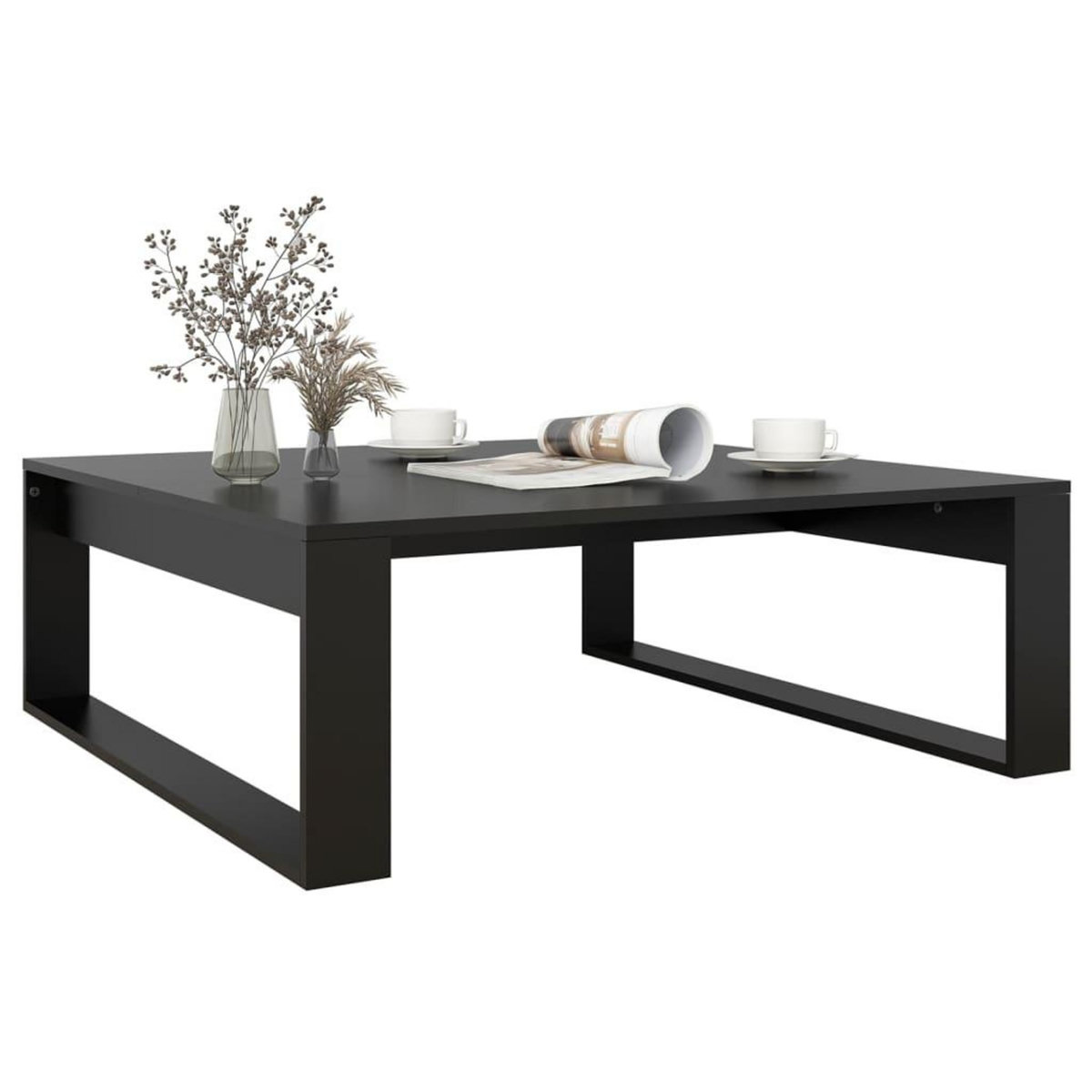 VIDAXL Table basse Noir 100x100x35 cm Bois d'ingenierie