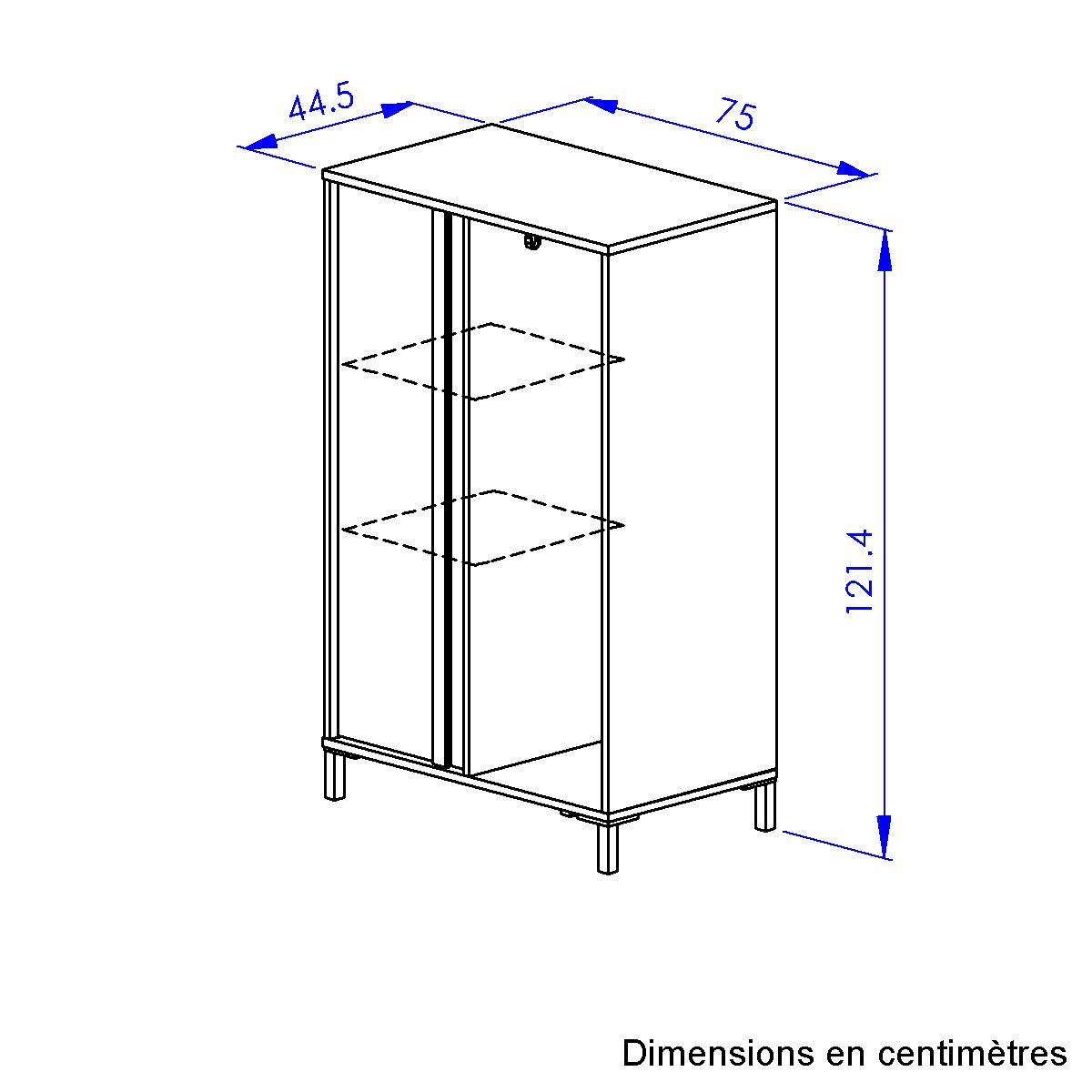 GAMI Vestiaire 1 porte + 2 étagères + 1 tringle MEZOS