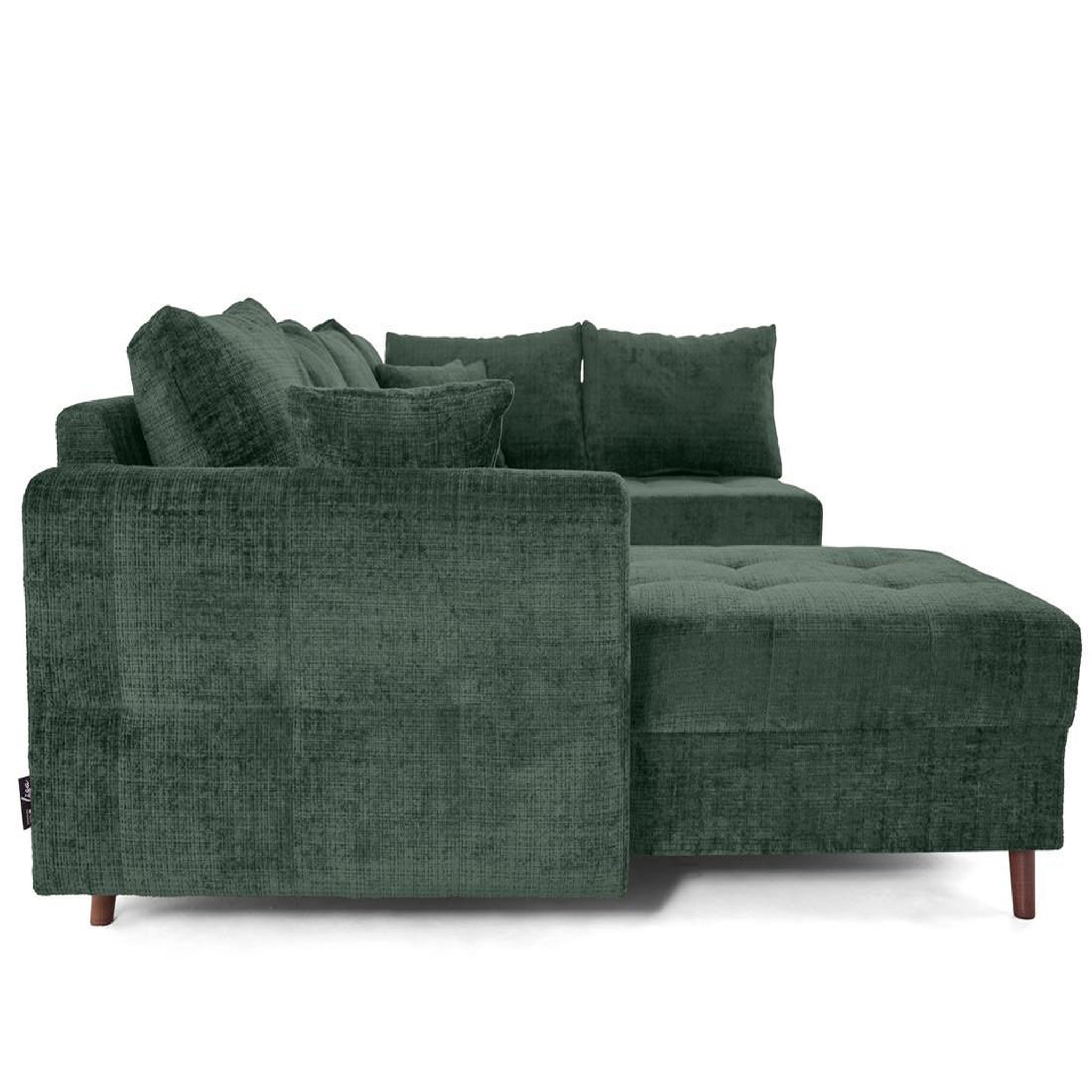 Voir la diapositive 5 : BEST MOBILIER Rune - canapé panoramique d'angle droit 7 places en velours texturé