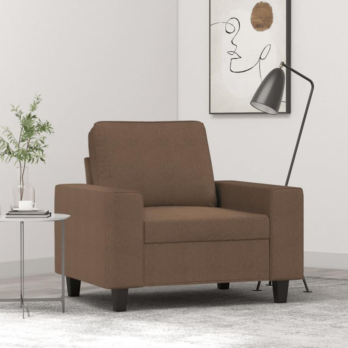VIDAXL Fauteuil Marron 60 cm Tissu
