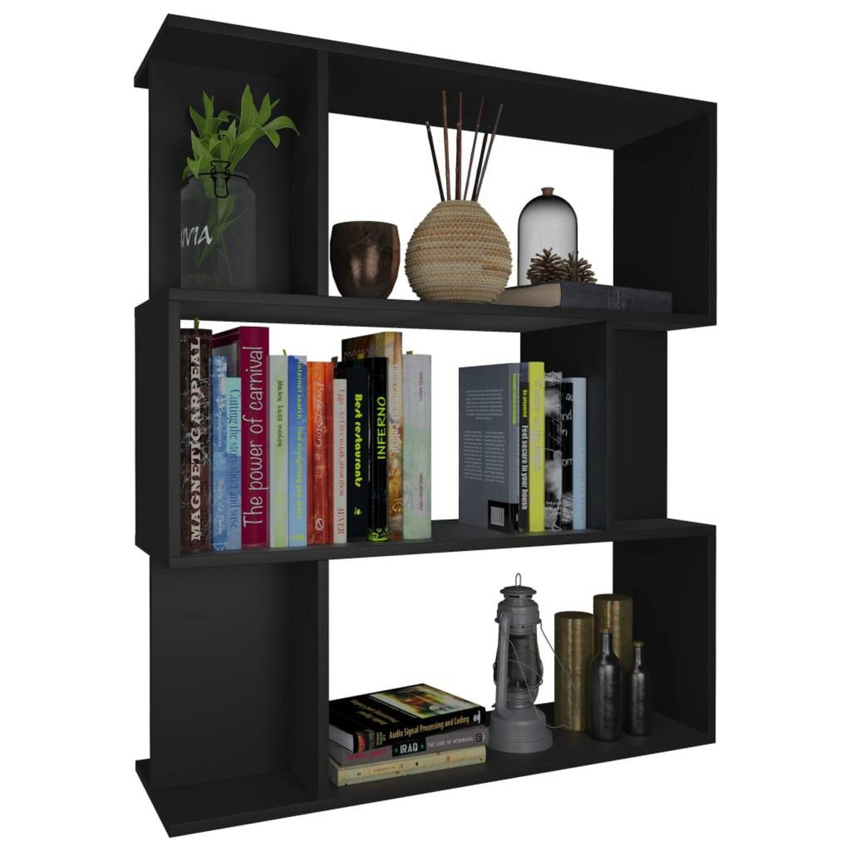 VIDAXL Bibliotheque/Cloison Noir 80x24x96 cm cm Bois d'ingenierie