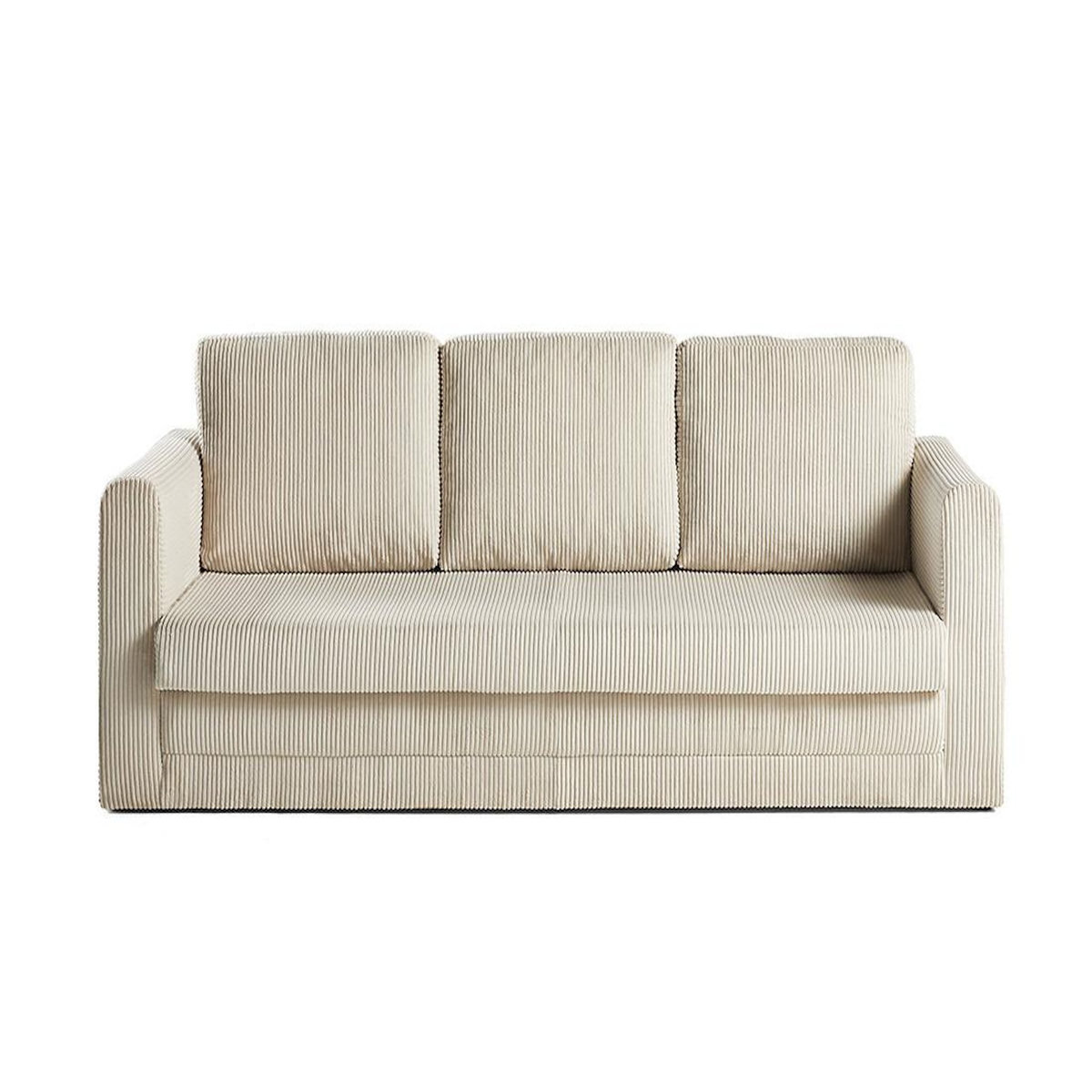 BEST MOBILIER Marilia - canapé 3 places - convertible déplimousse - en velours côtelé