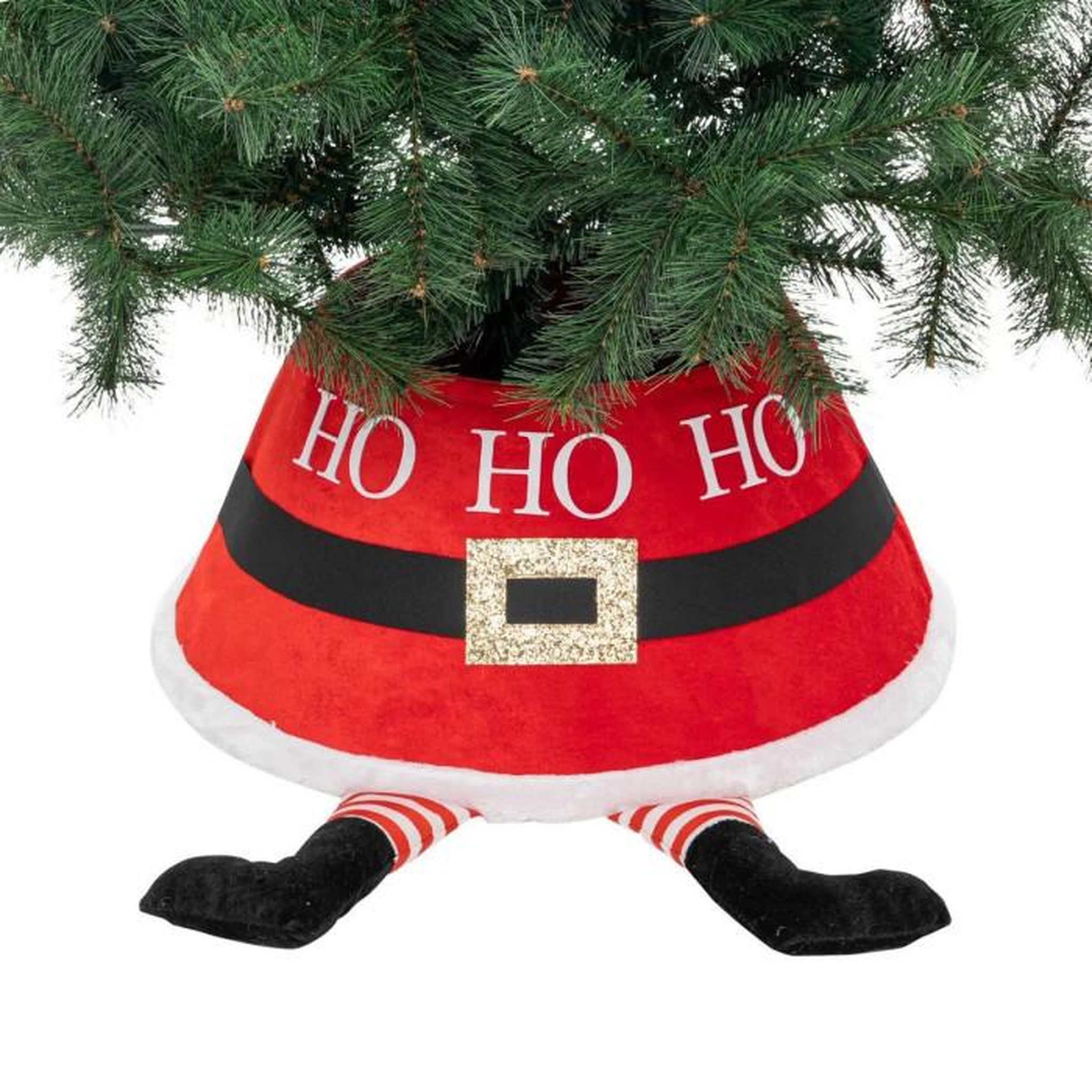 Voir la diapositive 2 : FEERIC LIGHT & CHRISTMAS Pied de Sapin  Ho Ho Ho  56cm Rouge