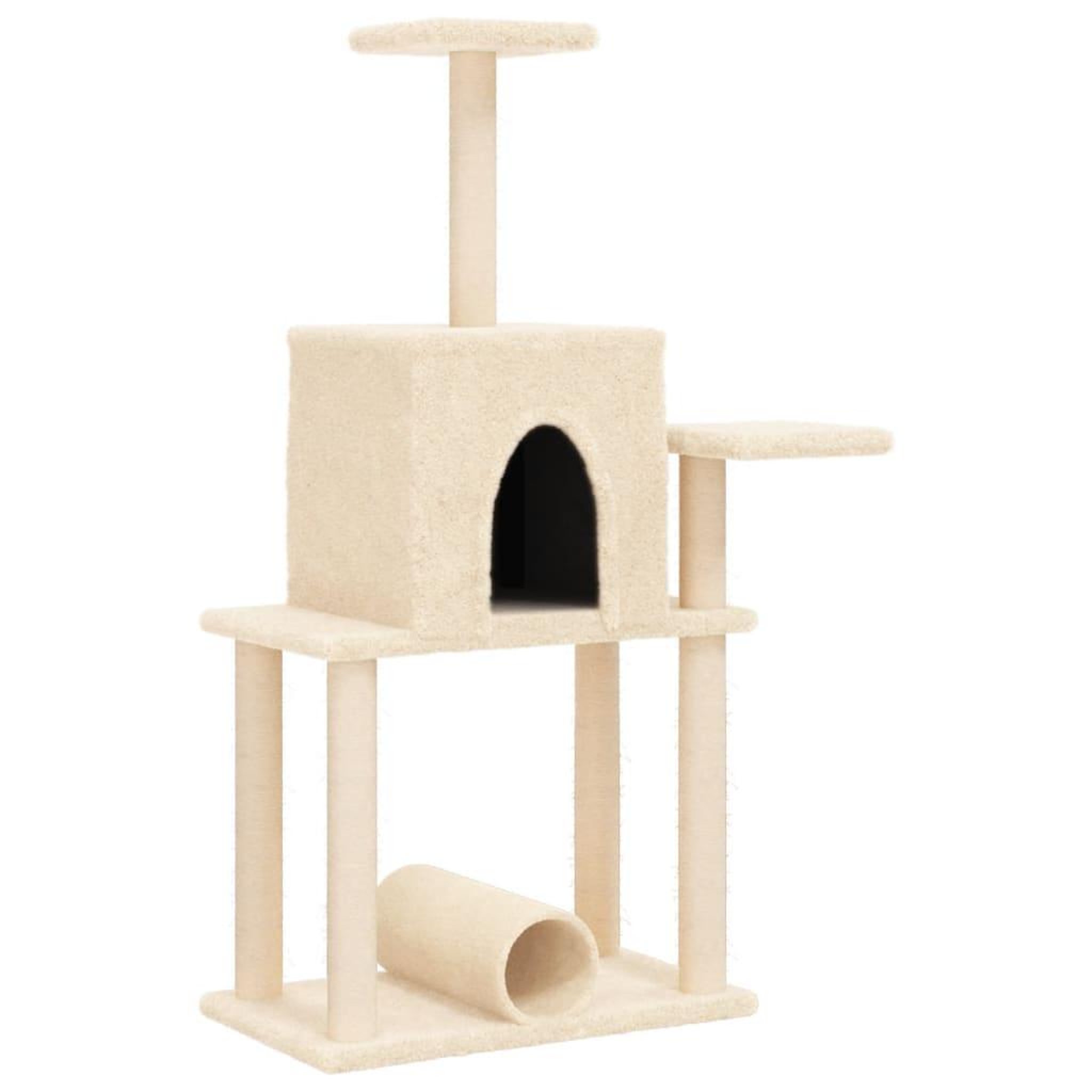 Voir la diapositive 2 : VIDAXL Arbre a chat avec griffoirs en sisal creme 122 cm