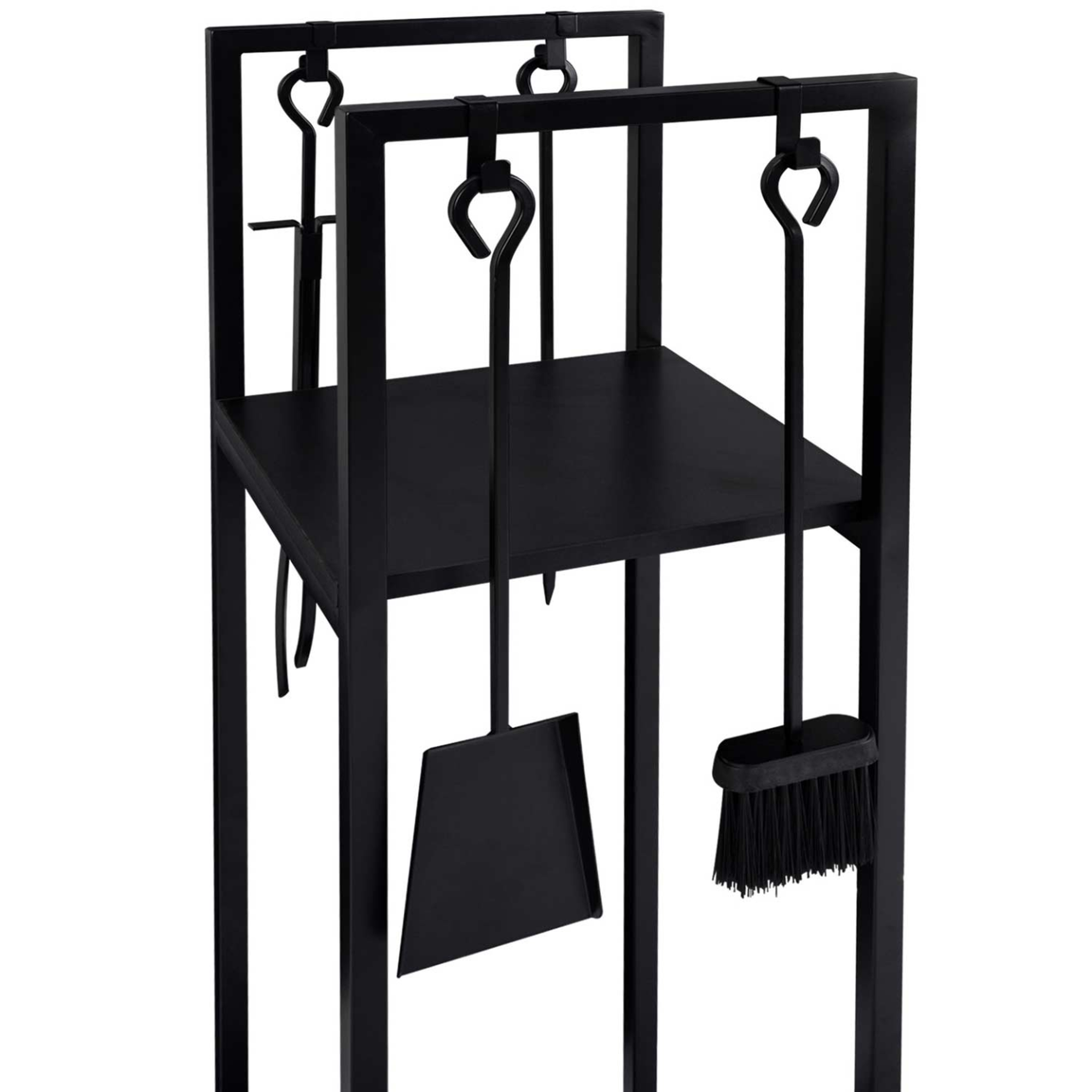Voir la diapositive 6 : ID MARKET Range bûches vertical avec accessoires 2 étagères h.112 cm pour cheminée