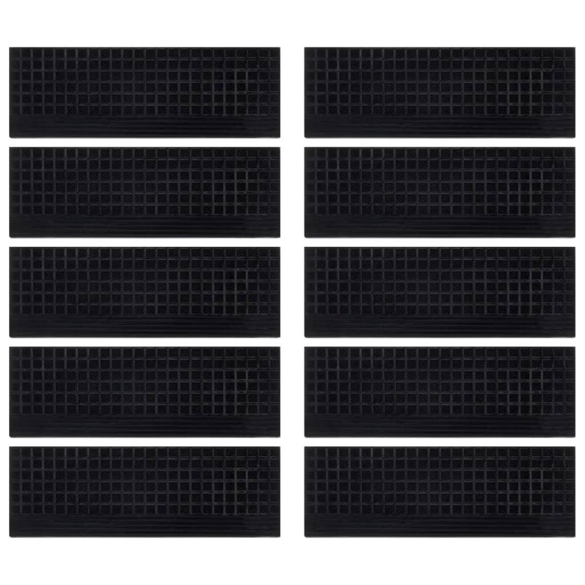 VIDAXL Marches d'escalier 10 pcs 25x75 cm caoutchouc