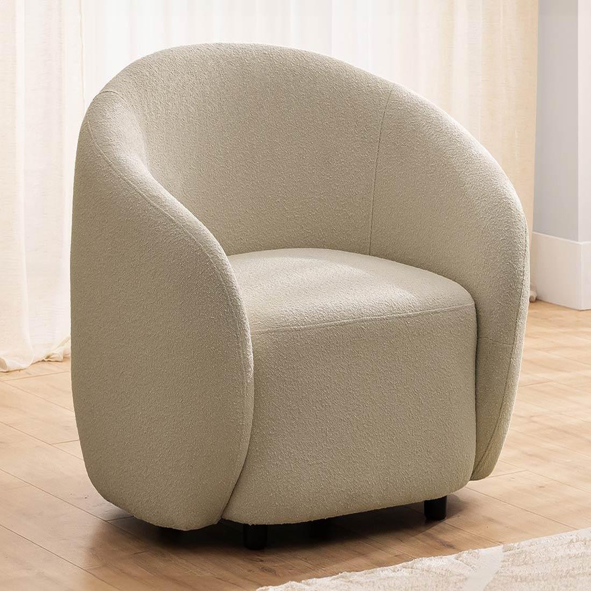 Voir la diapositive 4 : LISA DESIGN Flore - fauteuil en tissu bouclette