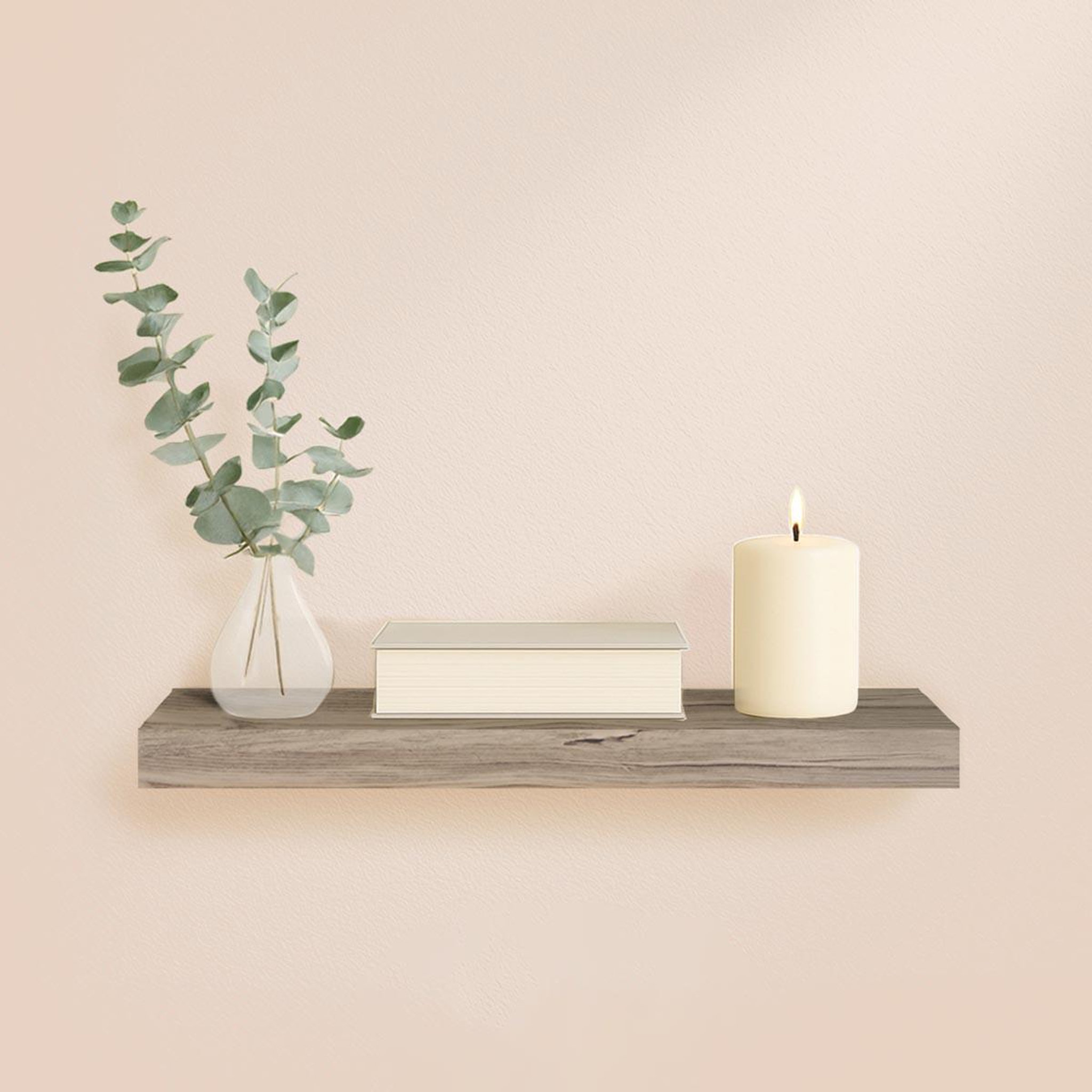 Voir la diapositive 2 : HOMEA Étagère murale design  flottante  75cm chêne