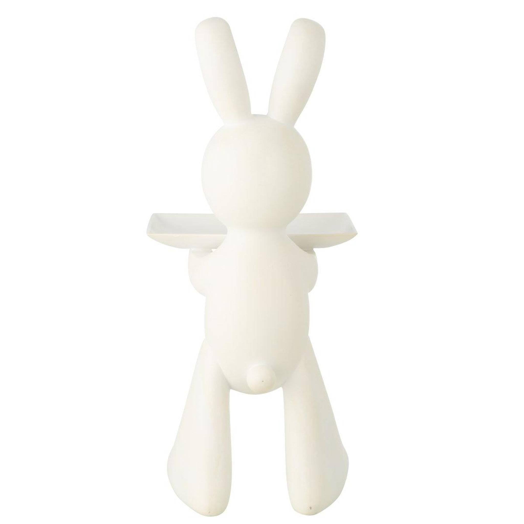 Voir la diapositive 4 : J-LINE Vide-poche statue en résine  lapin  75cm blanc