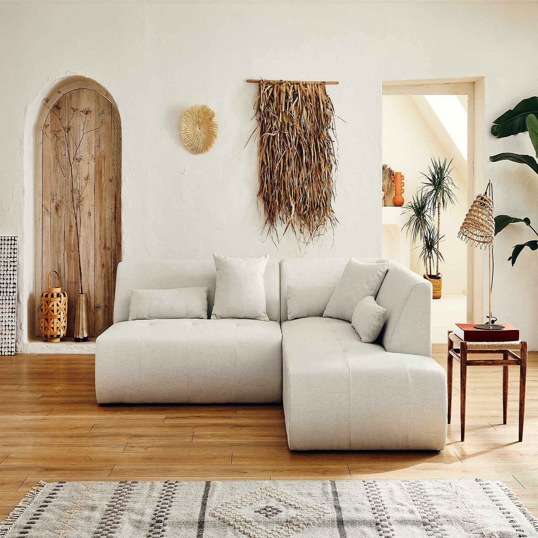 Voir la diapositive 3 : BEST MOBILIER Onyx - canapé modulable d'angle droit 5 places - en tissu