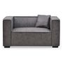 Voir la diapositive 2 : Paris Prix Fauteuil Large en Tissu  Brock  146cm Gris