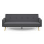 Voir la diapositive 4 : ID MARKET Canapé droit scandinave 3 places convertible LARS en tissu gris