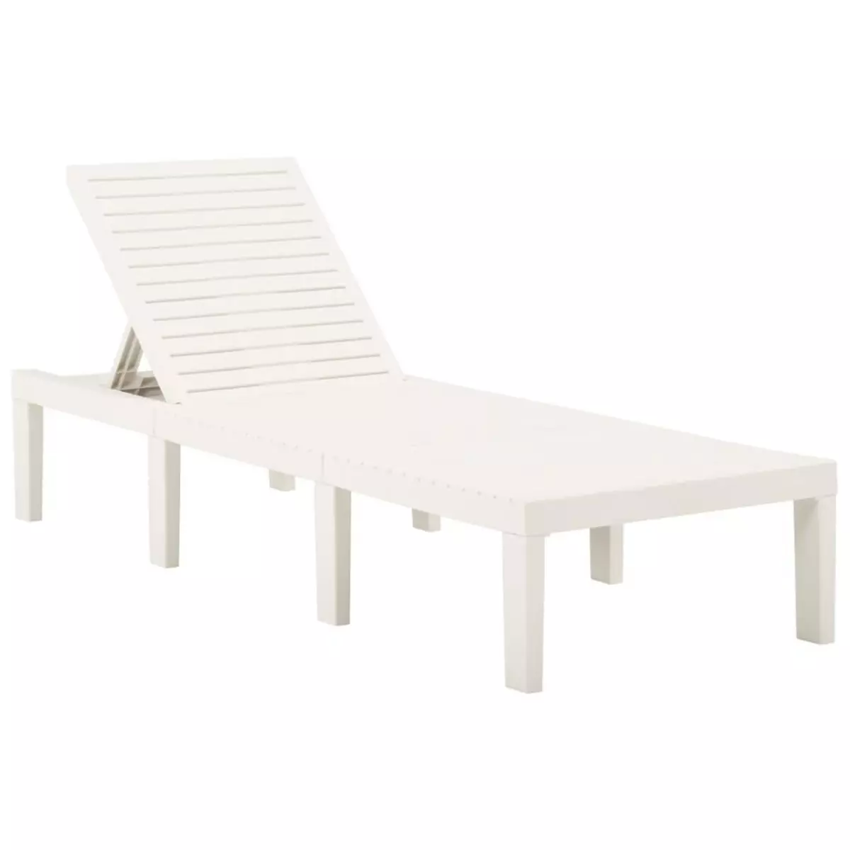 VIDAXL Chaise longue Plastique Blanc