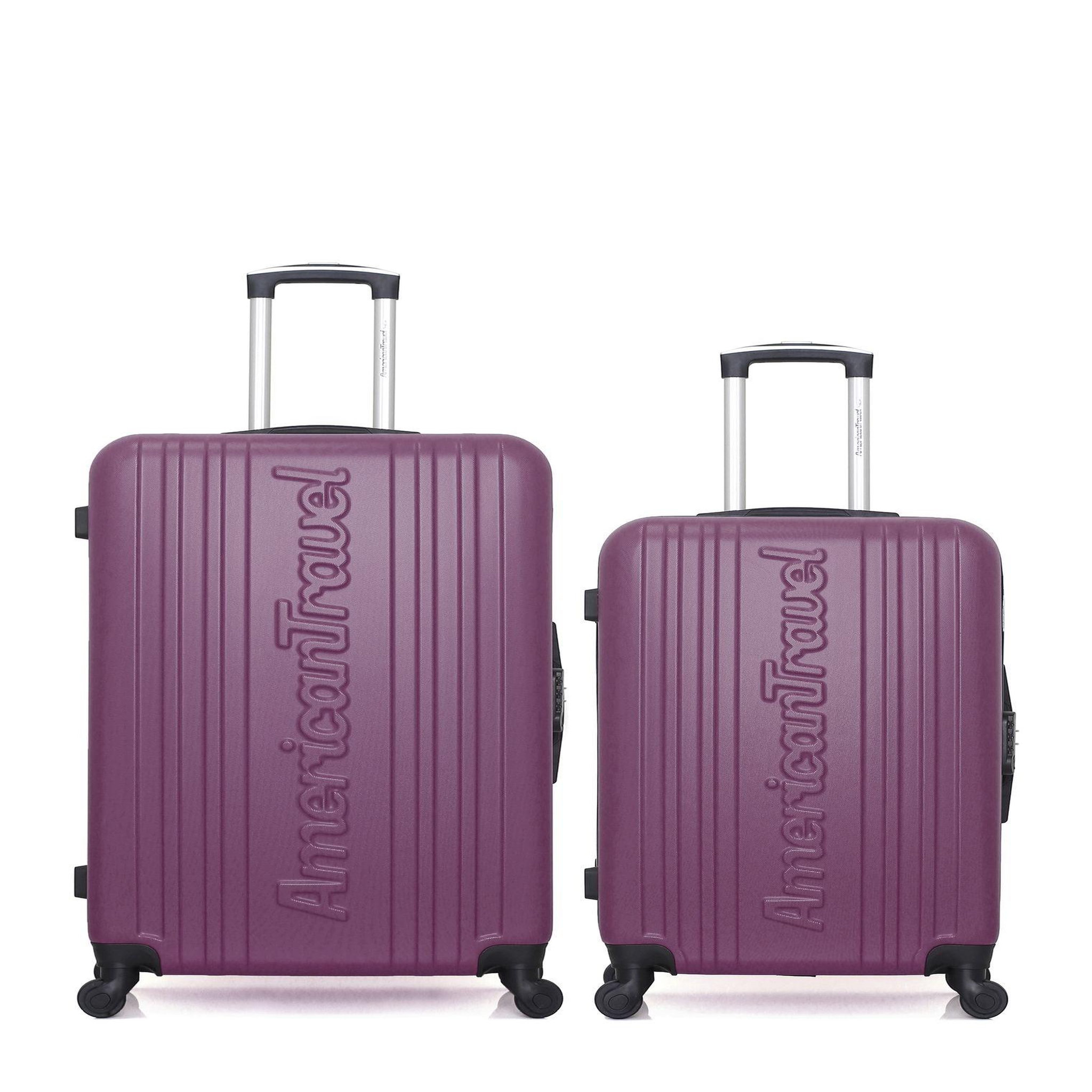 AMERICAN TRAVEL American travel - lot de 2 - valise grand format et valise weekend springfield. Coloris disponibles : Bleu, Beige, Gris, Noir