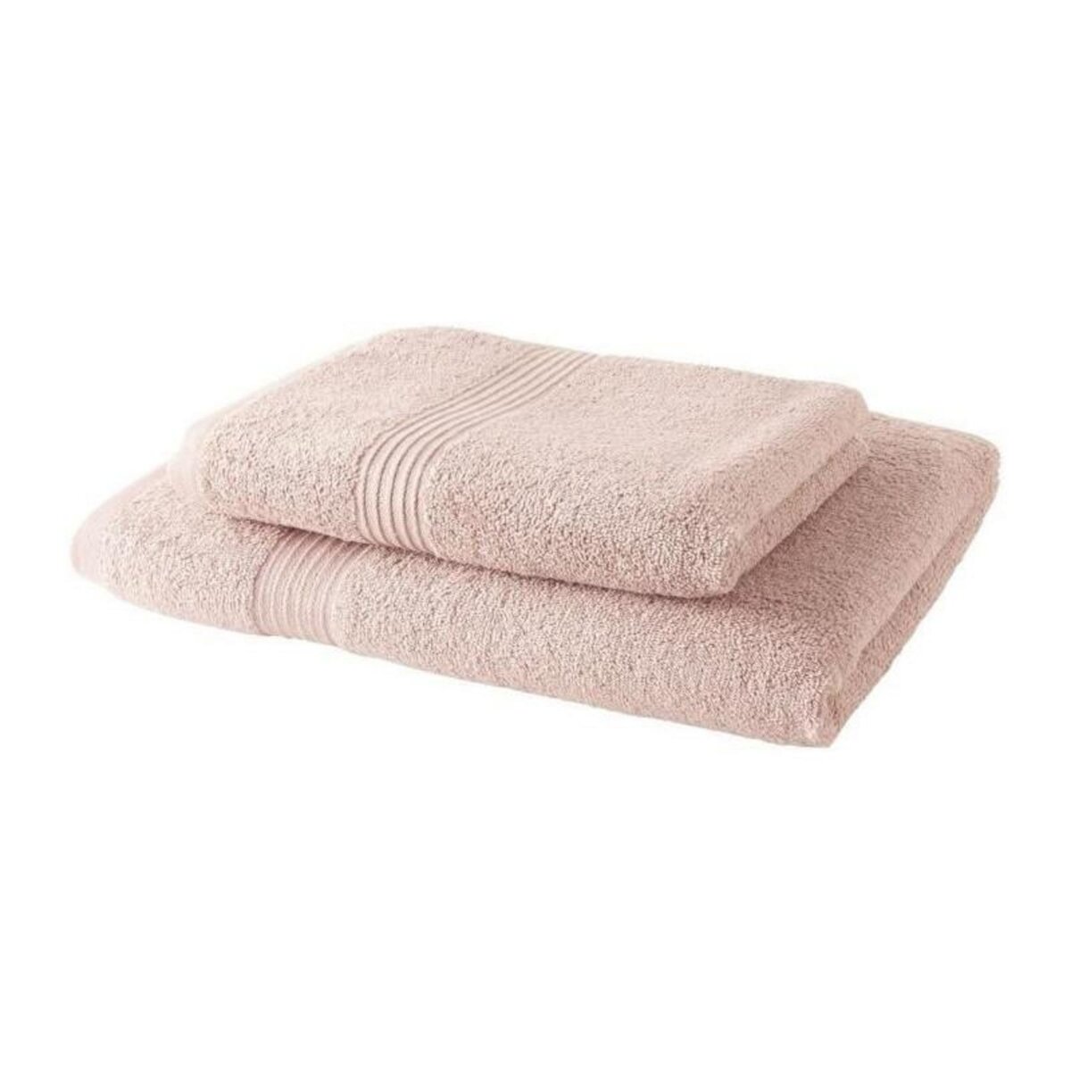 Today TODAY Lot de 1 Drap de Bain 100% coton 70x30 cm + 1 Serviette de Bain 50x100 cm - Rose des sables