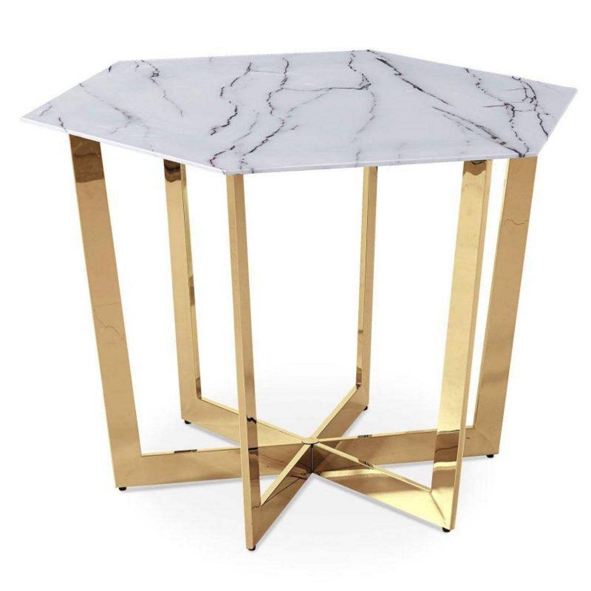Paris Prix Table de Repas Design  Dizazi  120cm Blanc & Or