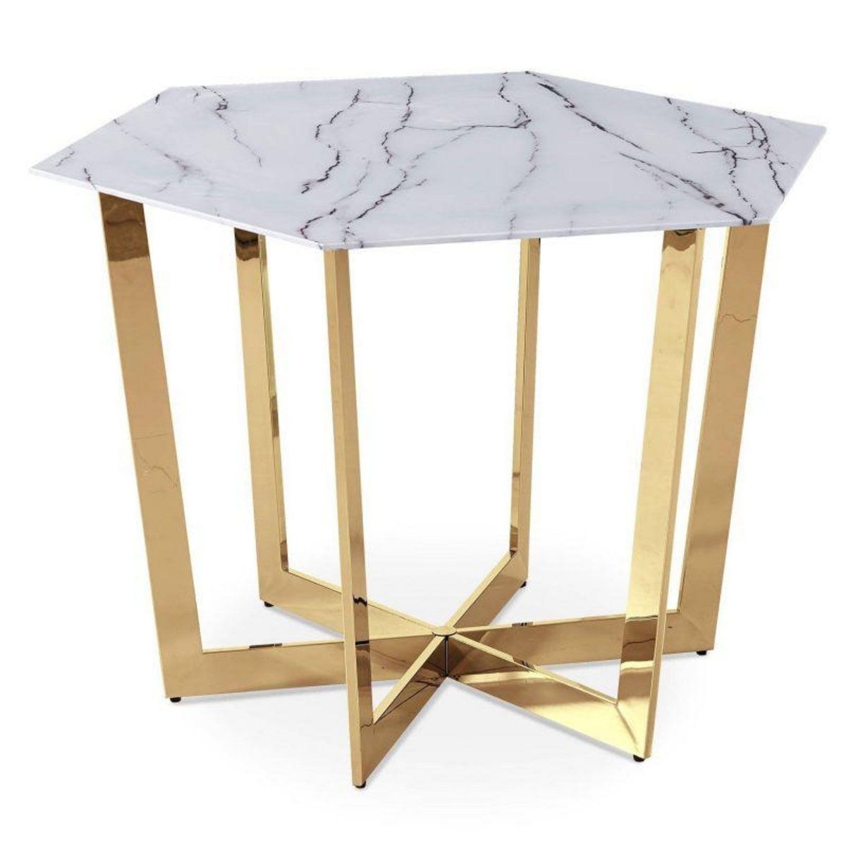 Paris Prix Table de Repas Design  Dizazi  120cm Blanc & Or