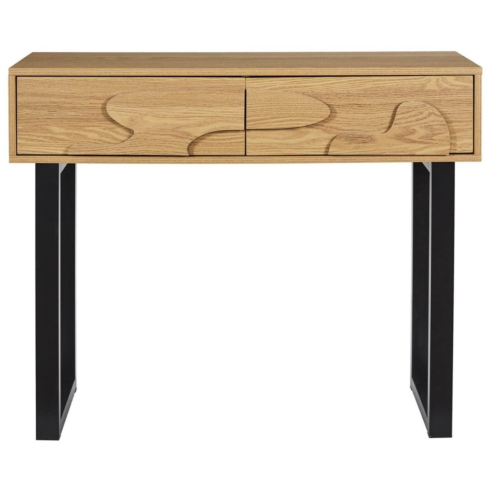 Voir la diapositive 3 : The Home Deco Factory Console 2 tiroirs calypso - beige