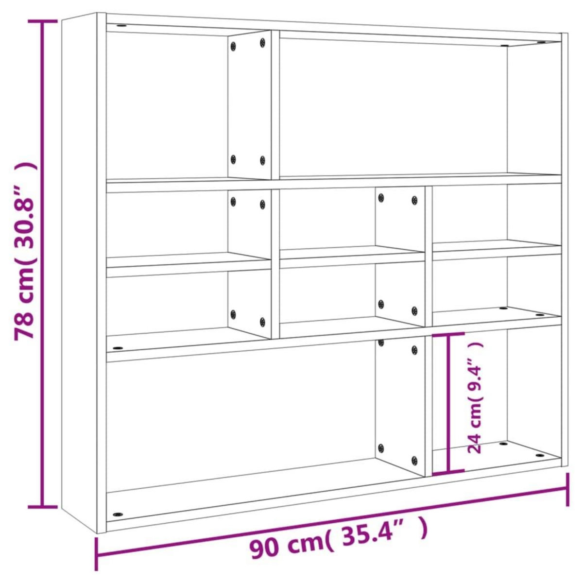 VIDAXL Etagere murale Chene sonoma 90x16x78 cm Bois d'ingenierie