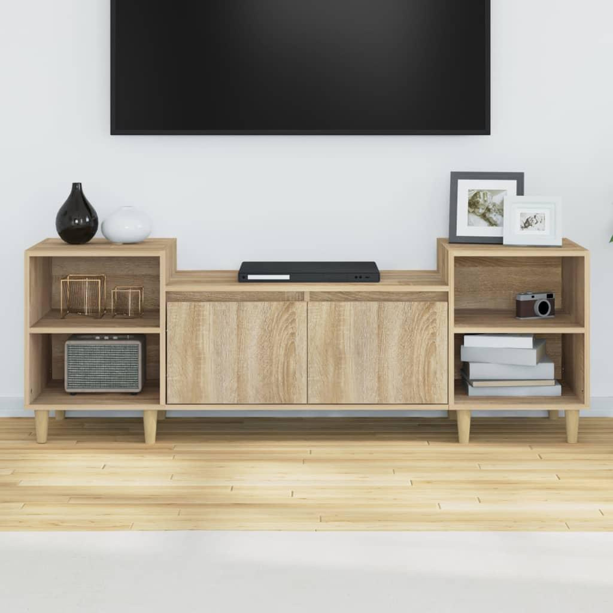 Voir la diapositive 3 : VIDAXL Meuble TV Chene sonoma 160x35x55 cm Bois d'ingenierie