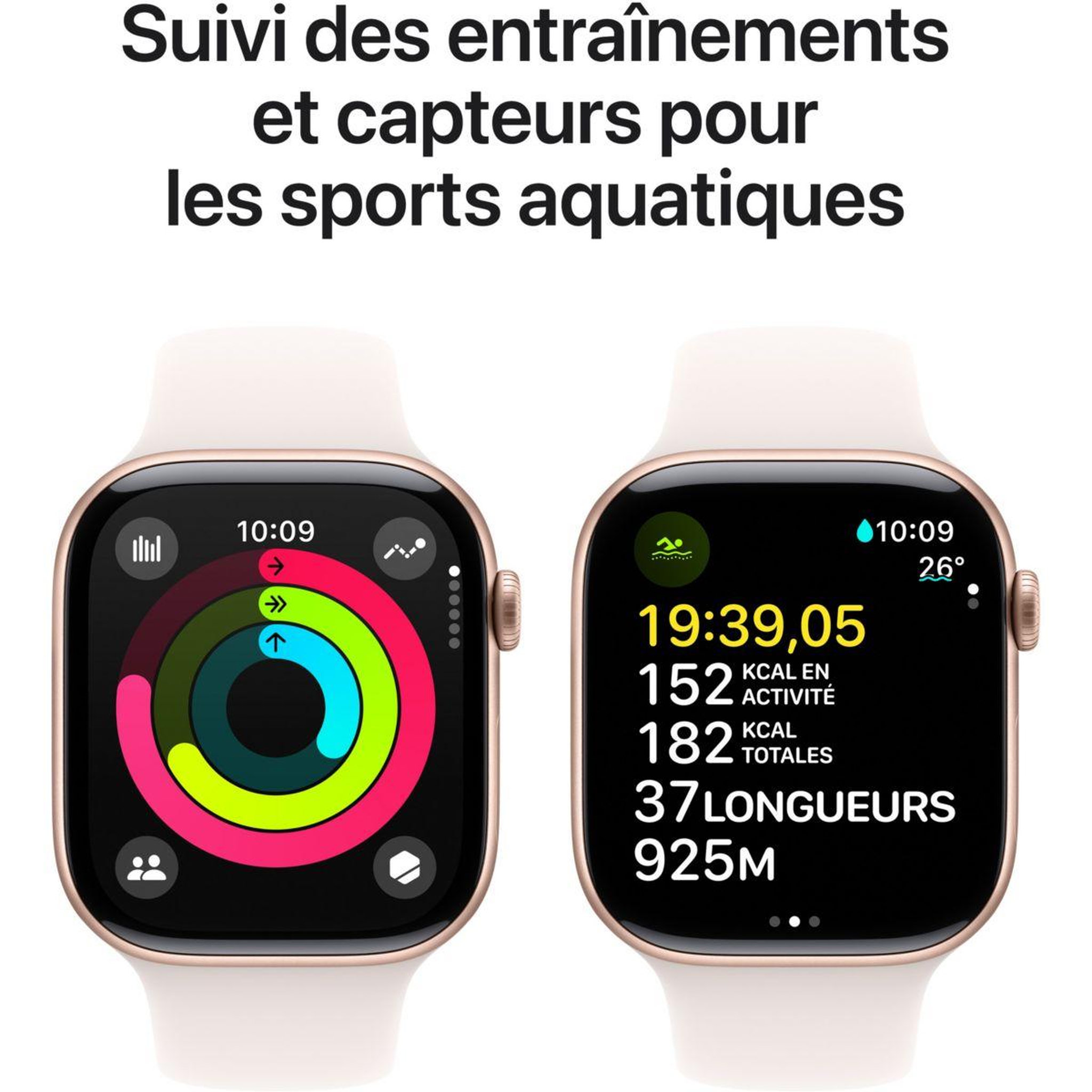 Voir la diapositive 4 : APPLE Montre connectée Serie 10 42mm Alu/Or Rose M/L