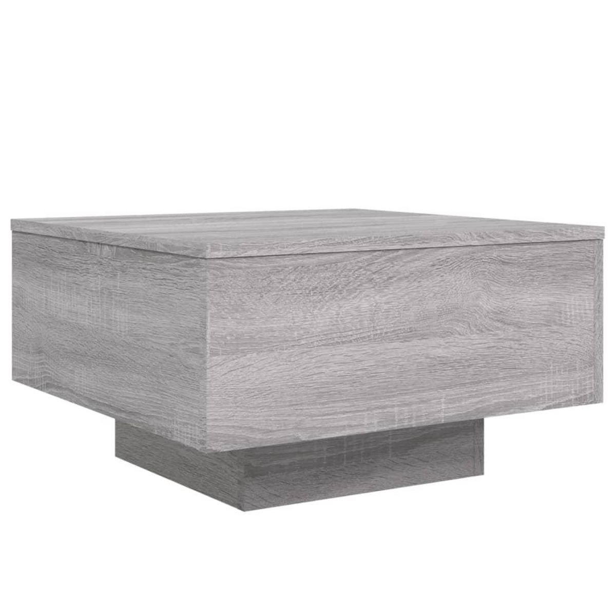 VIDAXL Table basse avec lumieres LED sonoma gris 55x55x31 cm