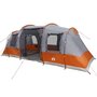 Voir la diapositive 4 : VIDAXL Tente de camping tunnel 4 personnes gris et orange impermeable