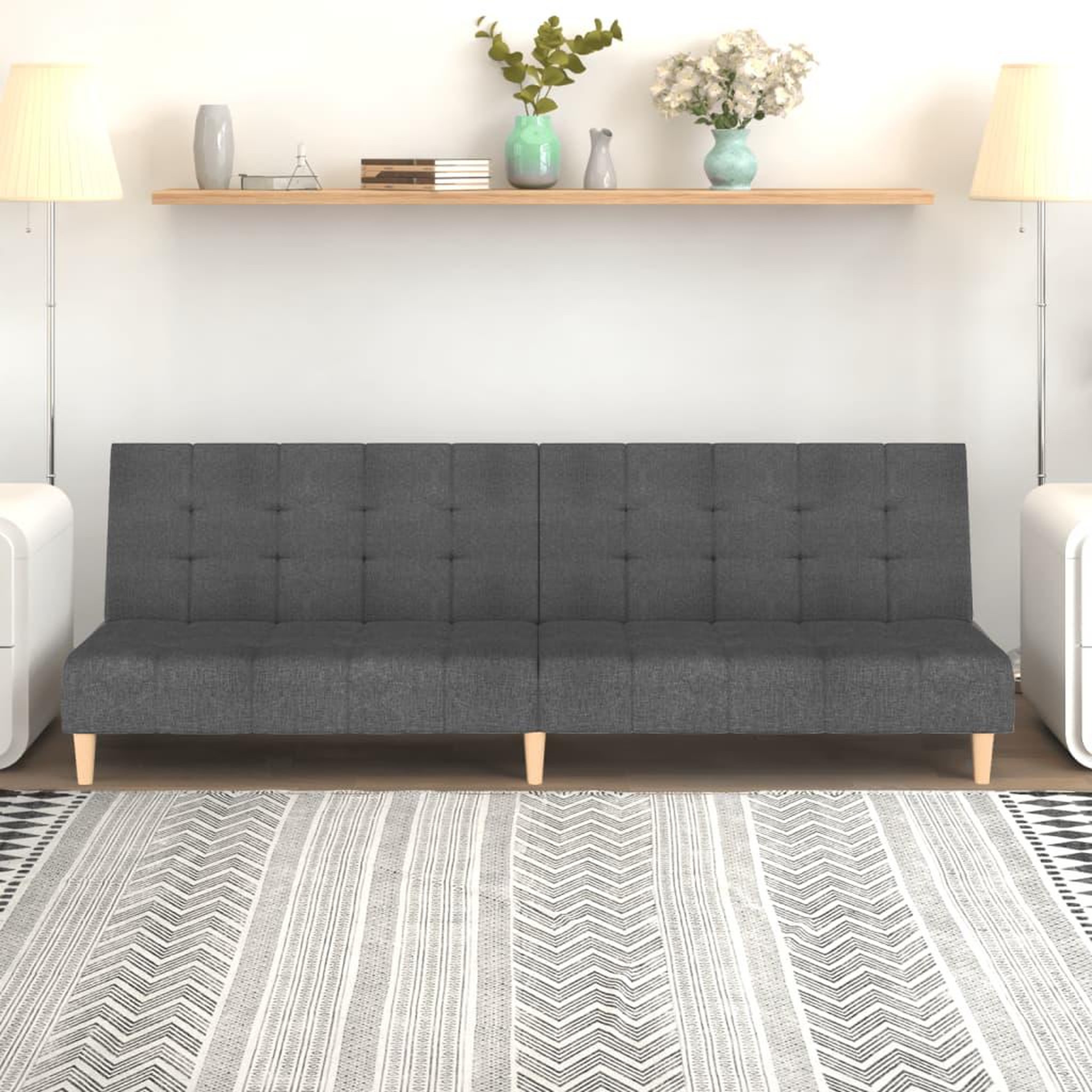 VIDAXL Canape-lit a 2 places gris clair tissu