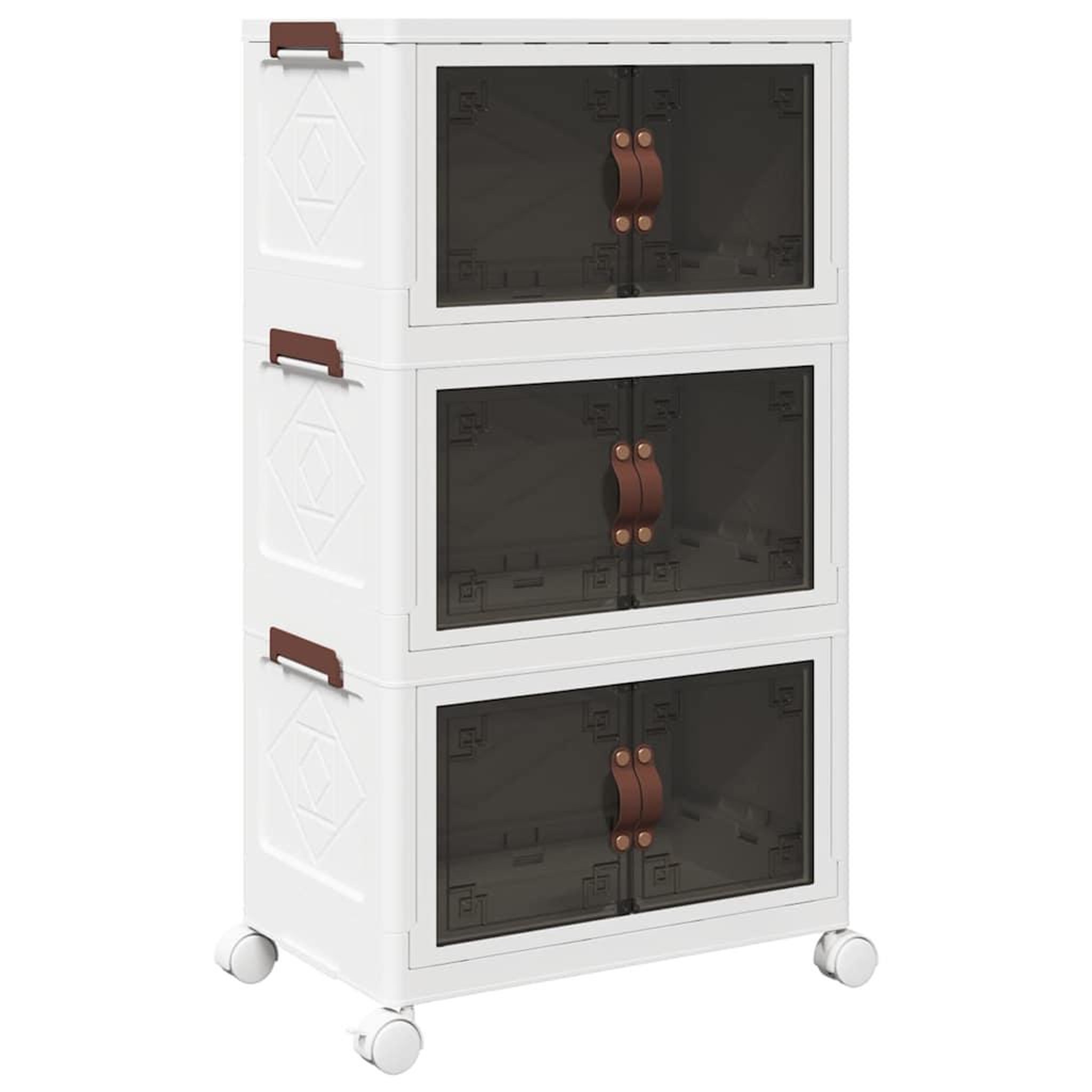 Voir la diapositive 2 : VIDAXL Boîte de rangement empilable avec roues a 3 niveaux 28 L
